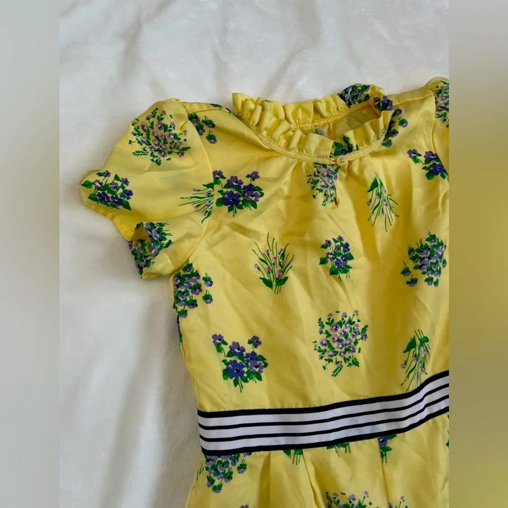 NWOT Janie and Jack Yellow with Purple Floral Patterned Jumpsuit